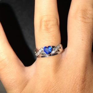 Blue heart ring